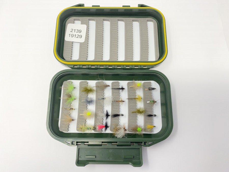 Fliegenbox mit 24 Trockenfliegen, ordentliche Qualität