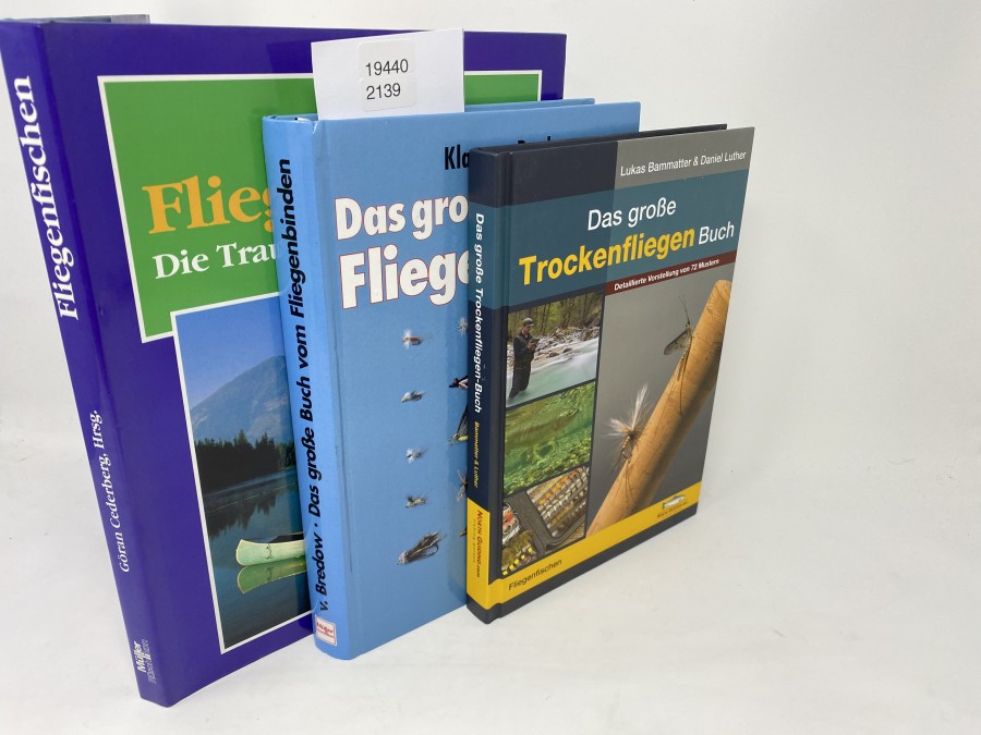 3 Bücher: Fliegenfischen Die Traumgewässer der Welt, Gran Cederberg, Hrsg.,1991; Das große Buch vom Fliegenbinden, Klaus v. Bredow, 1995; Das große Trockenfliegen Buch, Lukas Bammatter & Daniel Luther, 2014