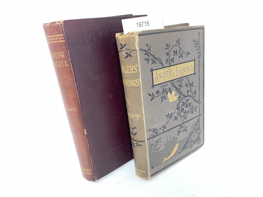 2 Bücher: Angling Holidays in Pursuit of Salmon, Trout and Pike, C.W. Gedney, 1896; Anglers' Evenings, Papers of Members of the Manchester Anglers' Association, First Series, Second Edition, 1883