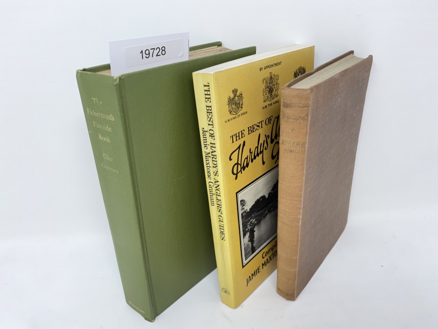 3 Bücher:  The Fisherman´s Fireside Book, Clive Gammon, 1961;  The Best of Hardys Anglers Guides, Jamie Maxtone Graham, 1982; Fisherman Naturalist, Anthony Buxton, 1946