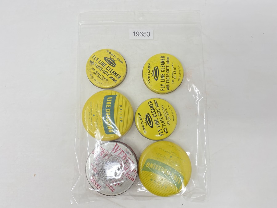 6 Dosen: Kalium Line Dressing, Cortland Fly Line Cleaner, Weber Silikone