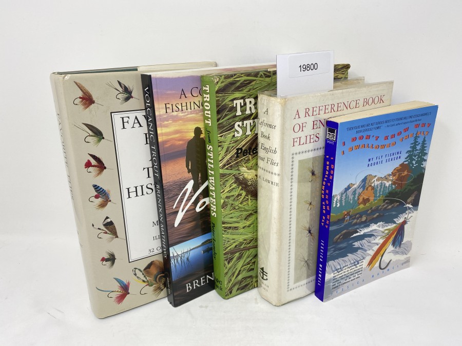 5 Bücher: Favorite Flies and Their Histories, Mary Orvis Marbury, 1988; A Complete Guide to Fishing the Taupo Region, Brendon Mathews, 2003; Trout from Stillwaters, Peter Lapsley, 1981; A Reference Book of English Trout Flies, W.H. Lawrie, 1967; I Don't know why  I Swallowed The Fly, Jessica Maxwell, 1998