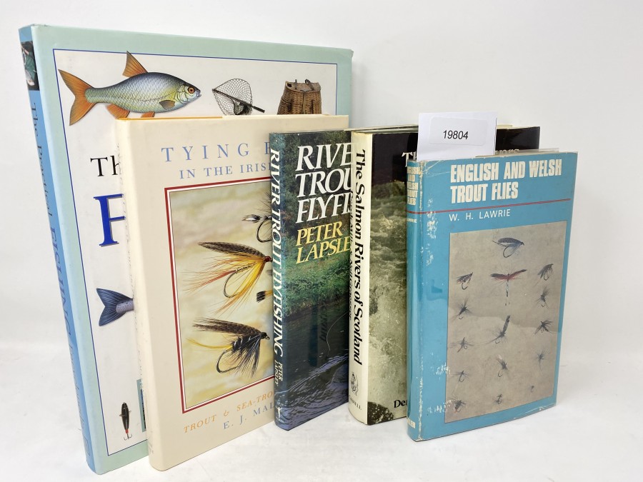 5 Bücher: The Pracical Fishing Encyclopedia, Tony Miles/Martin Ford/ Peter Gathercole, 1999; Tying Flies in the Irish Style, Trout & Sea-Trout Patterns, E. J. Malone, 2000; River Trout Flyfishing, Peter Lapsley, 1988; The Salmon Rivers of Scotland, Derek Mills/Neil Graesser, 1981; English and Welsh Trout Flies, W.H. Lawrie, 1967