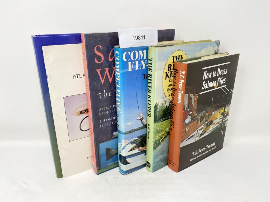 6 Bücher: The Concise Encyclopedia of Fishing, Gareth Purnell/Alan Yates/Chris Dawn, 1998; Atlantic Salmon Flies, Maxwell MacPherson, Jr.; Salmon & Women, The Feminine Angle, Wilma Paterson/Peter Behan, 1990; Competitive Fly-Fishing, Tony Pawson, 1982; The River Keeper, Caring for an Anglers Trout Stream, R.H. Pease, 1982; How to Dress Salmon Flies, T.E. Pryce-Tannatt, 1991