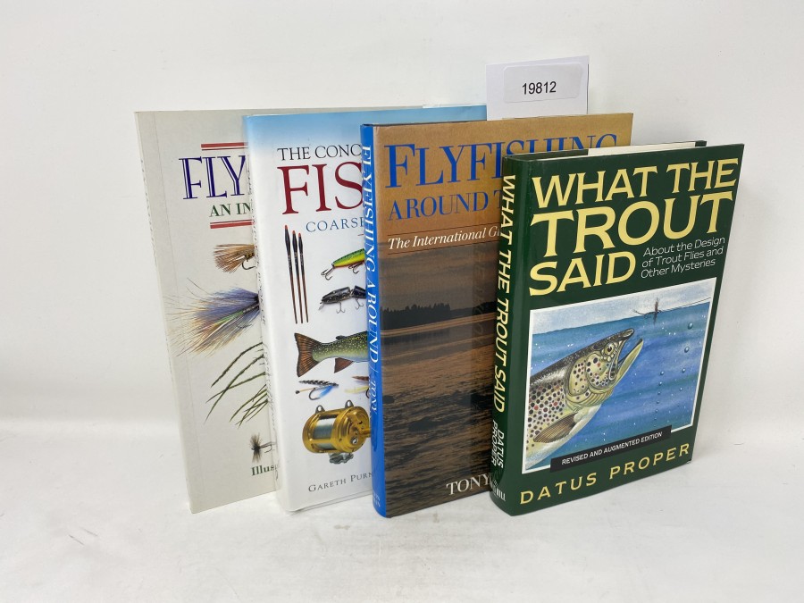 4 Bücher:  Fly Patterns an International Guide, New Edition, Taff Price, 1992; The Concise Encyclopedia of Fishing Coarse, Sea, Fly-Fishing, Gareth Purnell/Alan Yates/Chris Dawn, 2001; Flyfishing around the World, Tony Pawson, 1987;  What the Trout said, About the Design of Trout Flies and Other Mysteries, Datus Proper, 1998