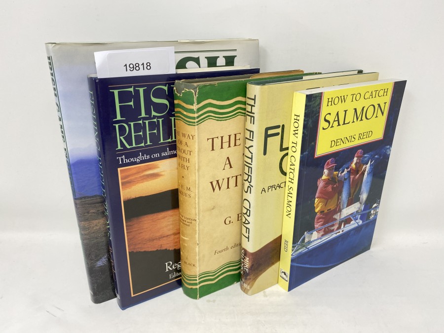 5 Bücher: Irish Game Fishing, Paul Sheehan, 1997; The Flytier's Craft A Practical Guide, Mike Shanks, 1992; Fishing Reflections Thoughts on salmon, trout and grayling fishing, Reg Righyni, 1995; How to Catch Salmon, Dennis Reid, 1952; The Way of a Trout with a Fly, G.E.M Skuses, 1949