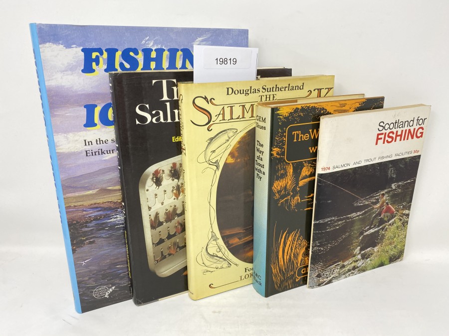 5 Bücher:  Fishing in Iceland, In the steps of Eirikur the Red, Mike Savage, 2003; Trout and Salmon Flies a Guide, Douglas Sutherland/Jack Chance, 1982; The Salmon Book, Douglas Sutherland, 1982; The Way of a Trout with a Fly, GEM Skues, 1977; Scotland for Fishing, 1974