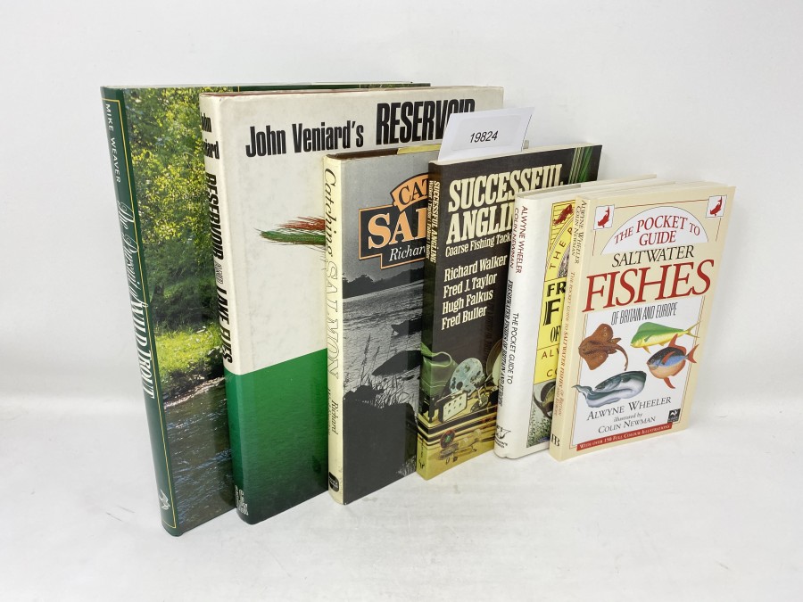 6 Bücher: The Pursuit of Wild Trout, Mike Weaver, 1988; Reservoir and Lake Flies, John Veniard, 1970; Catching Salmon, Richard Waddington, 1979; The Pocket to Guide Saltwater Fishes, Alwyne Wheeler/Colin Newman, 1992; The Pocket Guide to Freshwater Fishes, Alwyne Wheeler/Colin Newman, 1992; Successful Angling, Coarse Fishing Tackle and Methods, Richard Walker, Fred J.Taylor, Hugh Falkus, Fred Buller, 1977