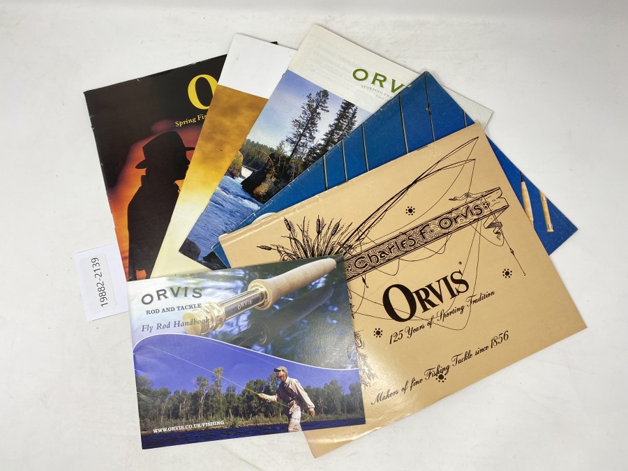 Kataloge: Orvis 125 Years, 1981, 1980, 2003, 2010 und 1990