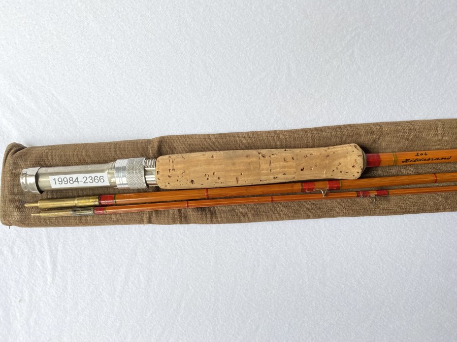 Gespliesste Fliegenrute Hildebrand München, 204, 3tlg., 2,79m, 204 - 2,75m, Futteral, Gebrauchsspuren