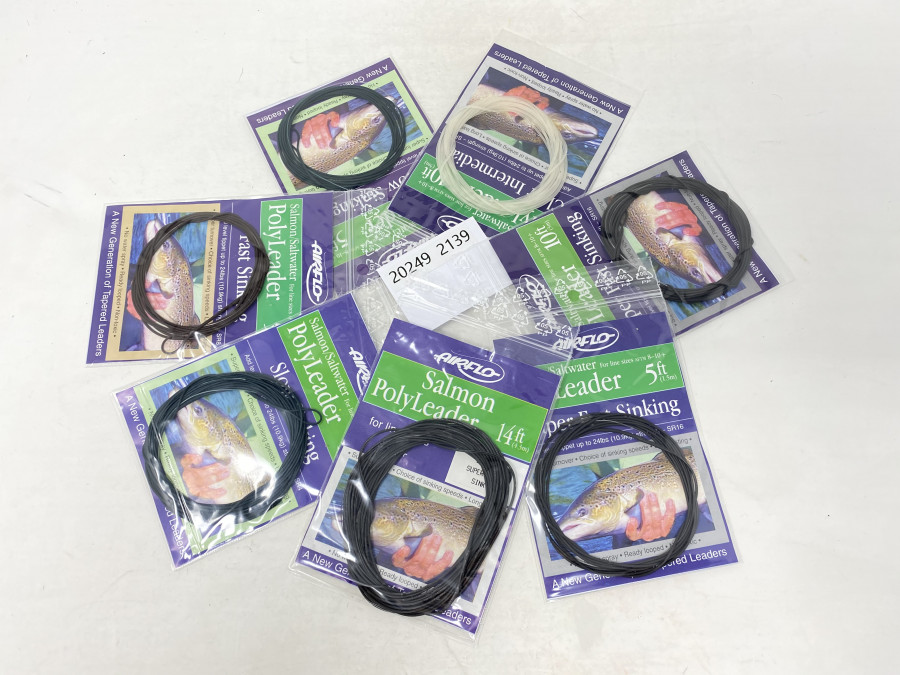 7 Polyleader, Airflo, Clear Intermediate, 10 ft, Super Fast Sinking 10ft, Super Fast Sinking 5ft, Salmon, 14ft, Fast Sinking 5ft, Slow Sinking 10ft, Slow Sinking, 5ft