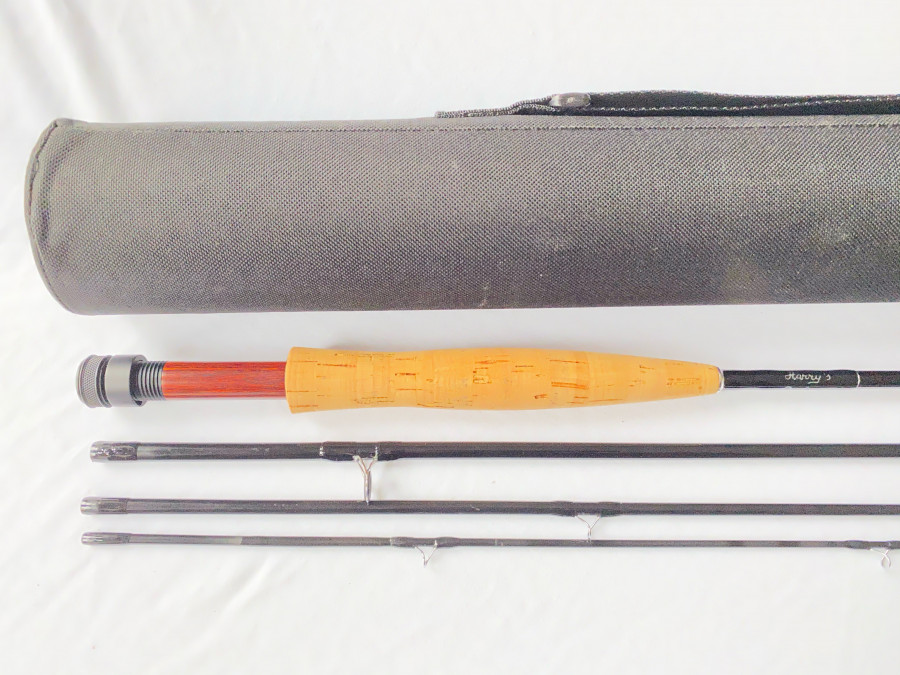 Fliegenrute CTS Blank schön aufgebaut, 4tlg., 9", Klasse 4, Spitze von Theo Matschewsky fachmännisch repariert, Cordura Transportrohr, sehr guter Zustand