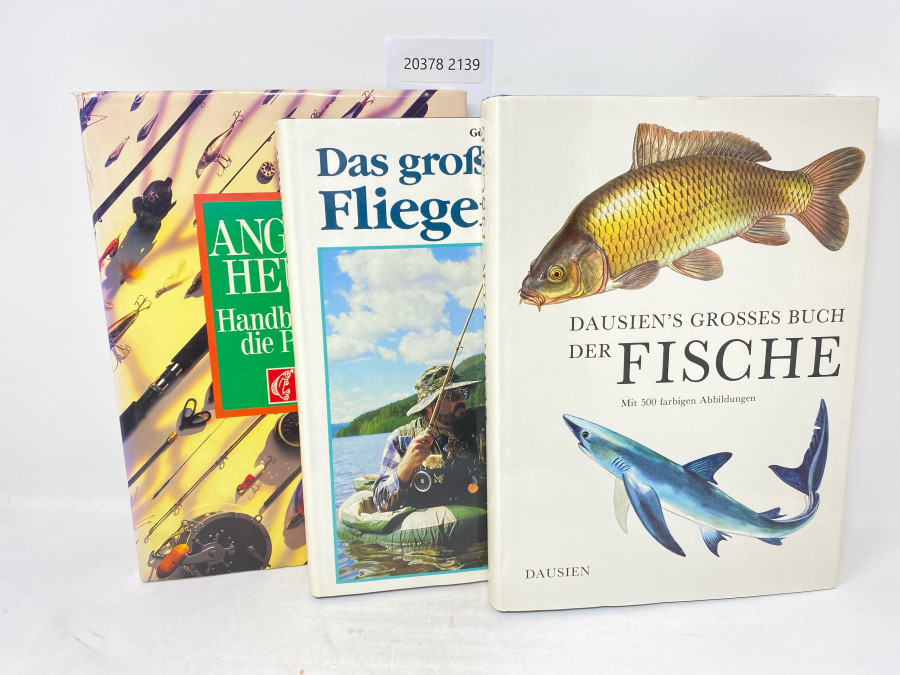 3 Bücher: Angeln Heute. Handbuch für die Praxis, Blinker; Das große Buch vom Fliegenfischen, Göran Cederberg, 1990; Dausien´s Grosses Buch der Fische, mit 500 farbigen Abbildungen, Dausien, 1987