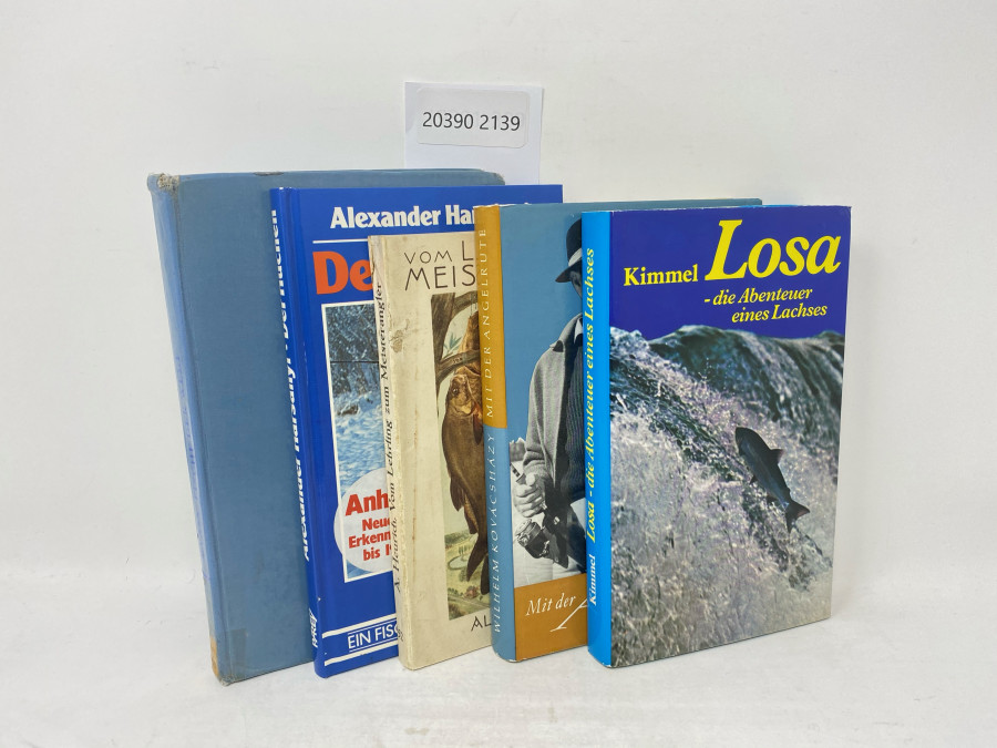 5 Bücher: Fische der Welt, Hans Hass; Der Huchen, Alexander Harsanyi, 1992; Vom Lehrling zum Meisterangler, Alfred Heurich; Mit der Angelrute, Kovacshazy, 1962; Losa - die Abenteuer eine Lachses, Siegfried Kimmel, 1973