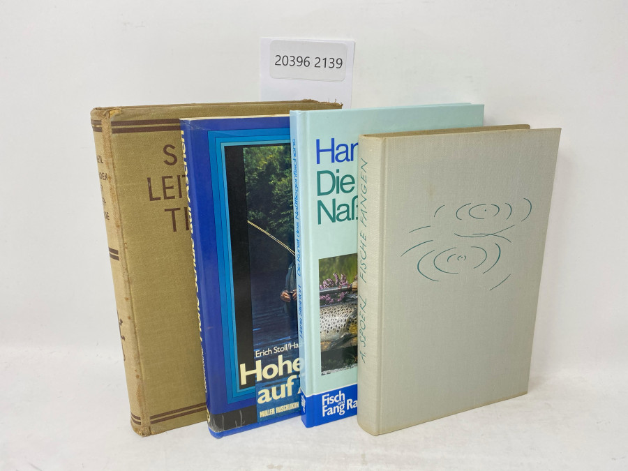 4 Bücher: Hohe Schule auf Äschen, Erich Stoll/Hans Gebetsroither, 1972; Leitfaden der Tierkunde, Dr. O. Schmeil, 1931; Die Kunst des Naßfliegenfischens, Hans Steinfort, 1980; Fische Fangen, Alexander Spoerl