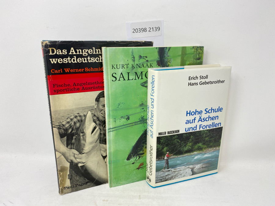 3 Bücher: Hohe Schule auf Äschen und Forellen, Erich Stoll/Hans Gebetroither, 1988; Das Angeln im Meer vor westdeutschen Küsten, Carl Werner Schmidt-Luchs, 1. Band, 1969; Salmo, Kurt Knaak, 1974