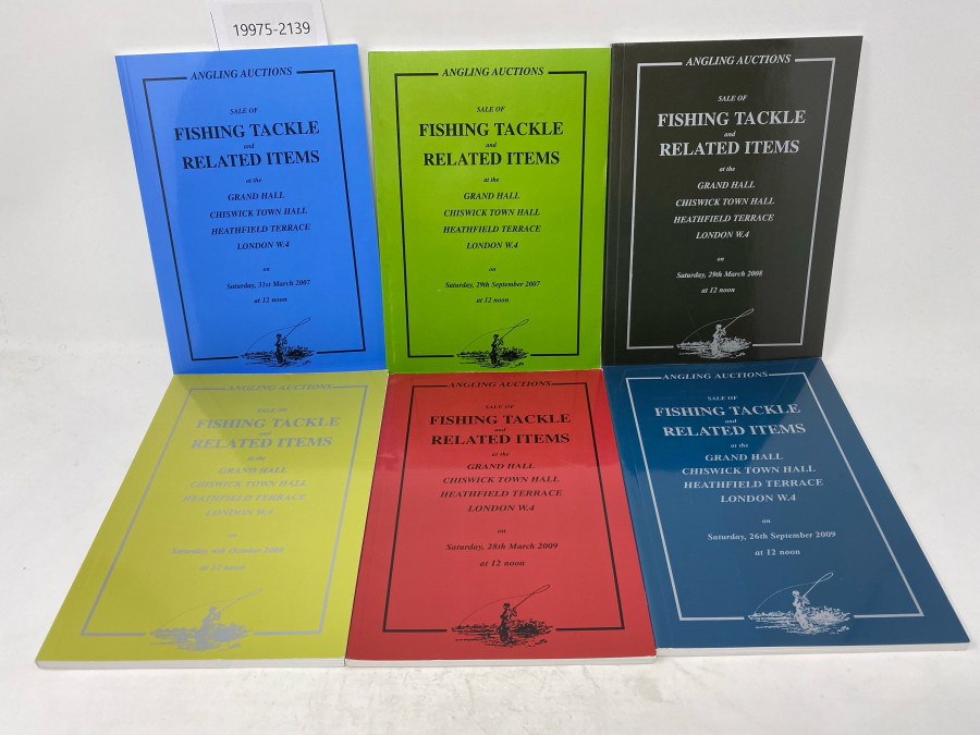6 Auktionskataloge: Angling Auctions, Neil Freeman, March 2007 und September 2007, March und October 2009, March und September 2009