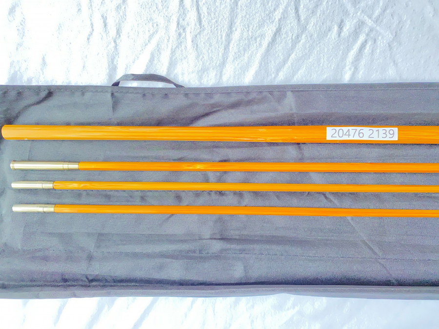Gespliesster Zweihandruten Blank, 3tlg., 3,65m, Klasse 8/9, 235 Gramm, Reservespitze, Futteral, neu