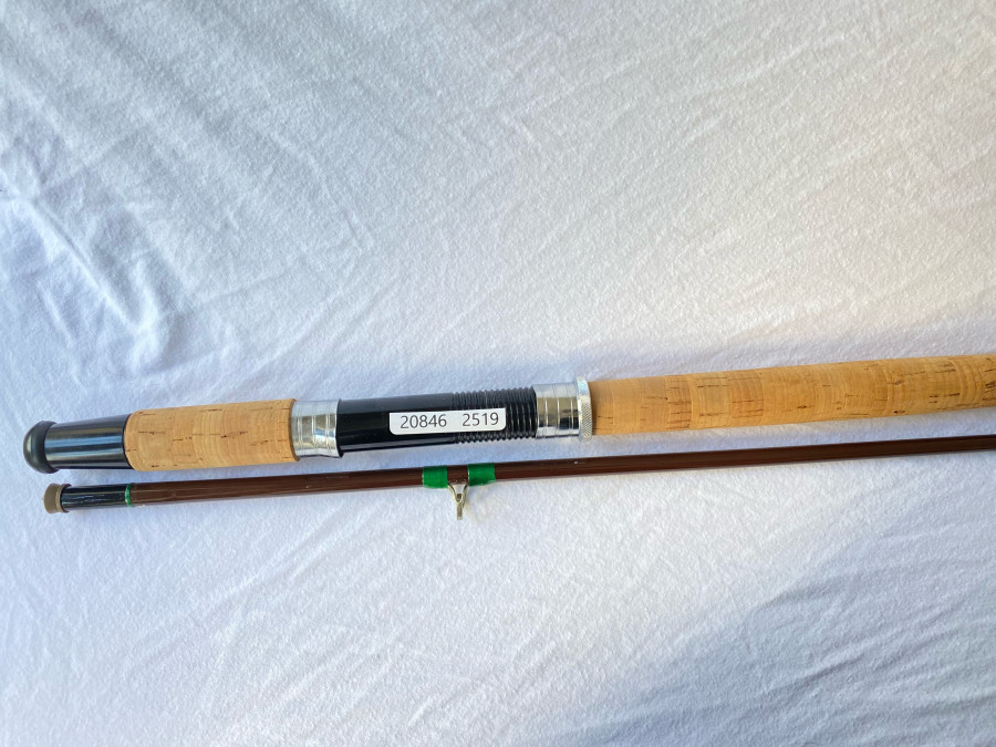 Angelrute, Hohlglas, Hardy Mooching, 2 tlg., 305cm, 1. Brückenring von Spitze gebrochen, ohne Futteral, guter Zustand