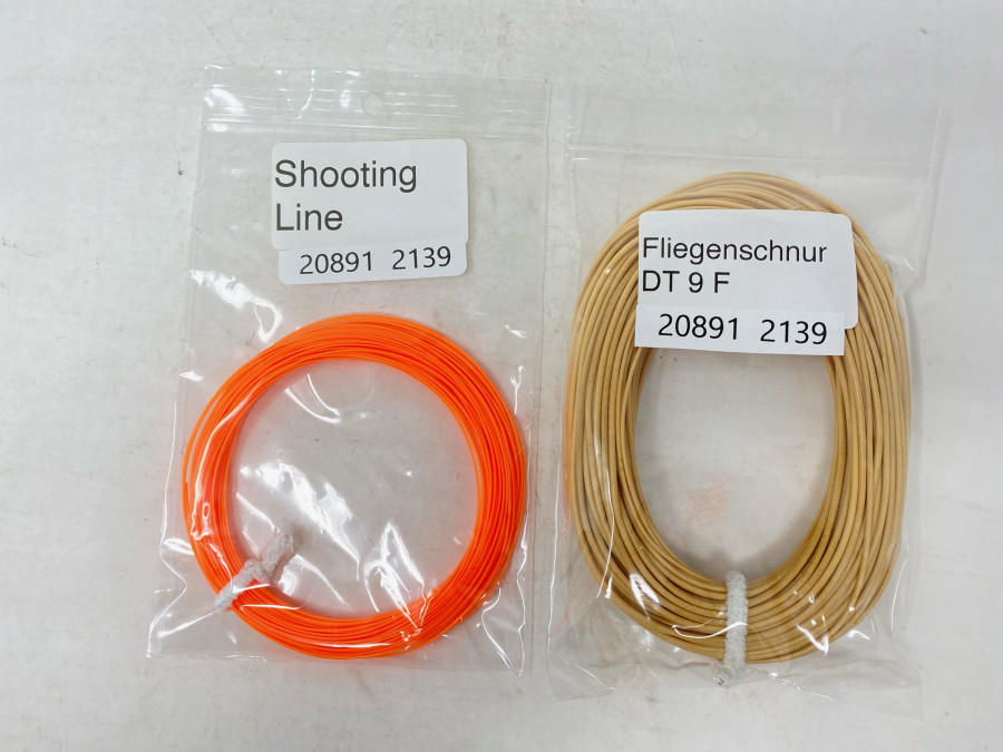 2 Fliegenschnüre, gebraucht, DT 9F, Shooting Line
