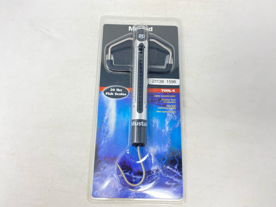 Mustad 20 lbs Fish Scales, Federzugwaage mit memorxfunktion, bis 20 Pfund Gewicht