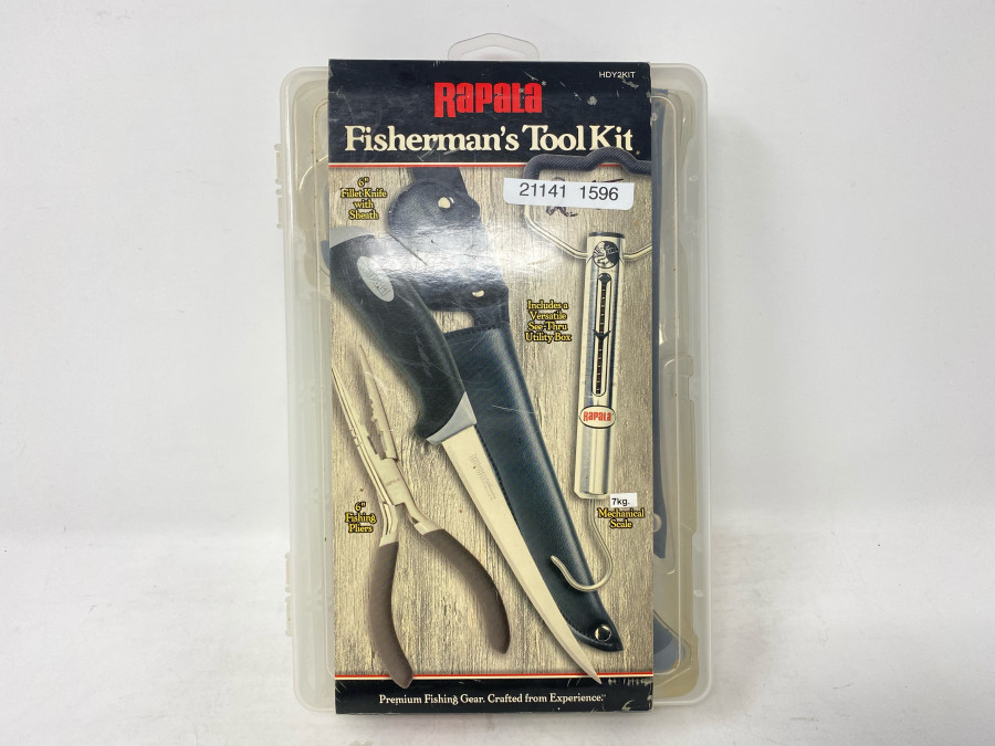 Rapala Fisherman's Tool Kit, bestehend aus Rapala Lur Tuning Tool, Federzugwaage bis 15 Pfund und Filetiermesser, hervorragende Qualität