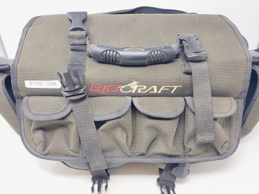 Anglertasche für Fliegenfischer, BioCraft, Fächer für Fliegenrollen, 10 Aussentaschen, tolle Qualität