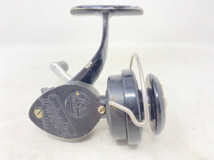 Stationärrolle, Spinette, DBP, Platil Logo, Made in Germany, Gebrauchsspuren