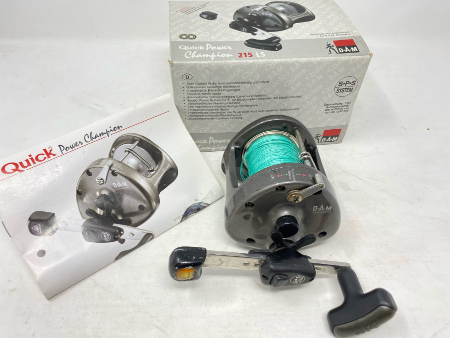 Multirolle, DAM Quick Power Champion 215 LS, mit Schnur, Gebrauchsspuren, im Originalkarton
