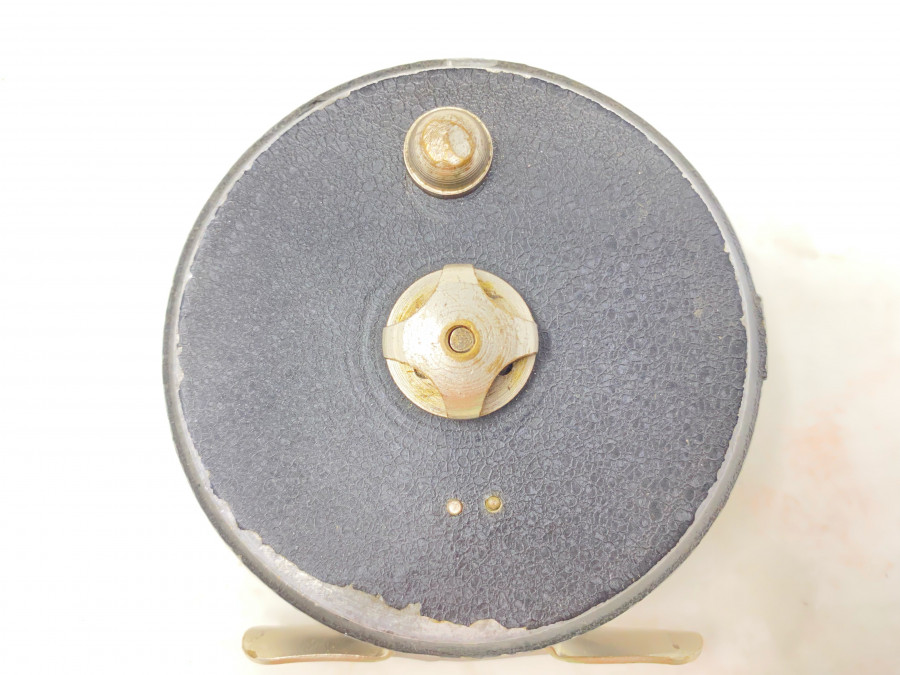Fliegenrolle, keine Markung, Linkshand, Achatring, ausschaltbare Knarre, Alu, Rollendurchmesser 65mm, Rollenbreite 30mm, Gebrauchsspuren