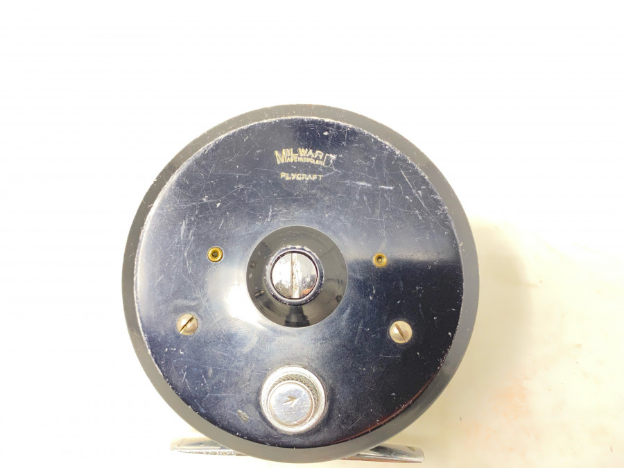 Fliegenrolle, Milward Flycraft, Made in England, Rechts- oder Linkshand, 95mm Rollendurchmesser, 35mm Rollenbreite, Klasse 7/8, technisch in Ordnung, Gebrauchsspuren