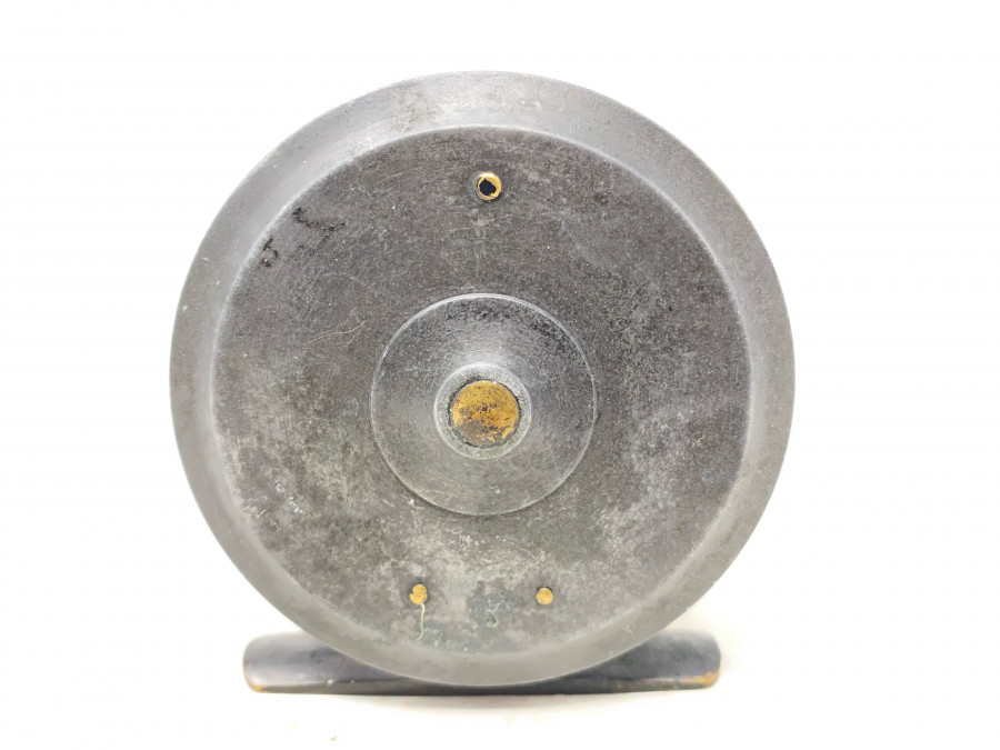 Kleine Fliegenrolle, Viktoria's, A& N. C. S. Ltd, London, 75mm Rollendurchmesser, 30mm Rollenbreite, Horngriff, sehr massive Rolle