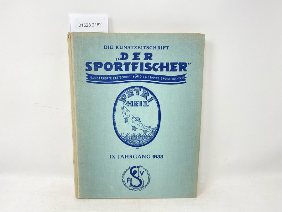 Zeitschriften: Der Sportfischer, Illustrierte Zeitschrift für die gesamte Sportfischerei, Jahrgang 1932, IX Jahrgang, 24 HEFTE, 472 Seiten, Inhaltsverzeichnis des Jahrgangs eingebunden zw. Seiten 462/463, gebunden in bedrucktem Original-Ganzleinenband des Verlags, Tadelloser Zustand