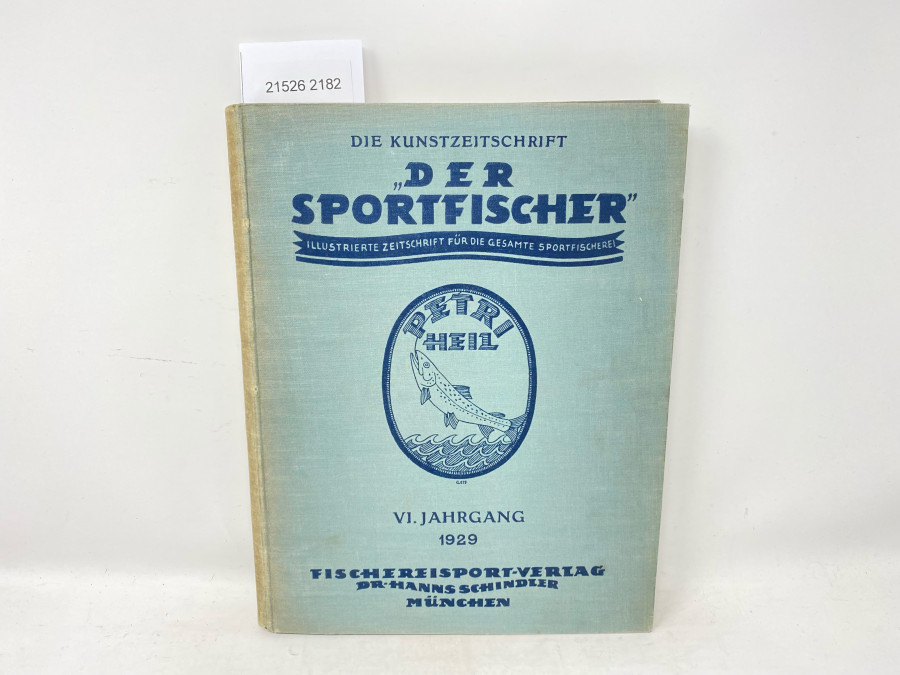 Zeitschriften: : Der Sportfischer, Illustrierte Monatszeitschrift für die gesamte Sportfischerei, Jahrgang 1929, VI. Jahrgang, 24 Hefte, 476 Seiten, mit Inhaltsverzeichnis des Jahrgangs gebunden in bedrucktem Original-Ganzleinenband des Verlages, tadelloser Zustand