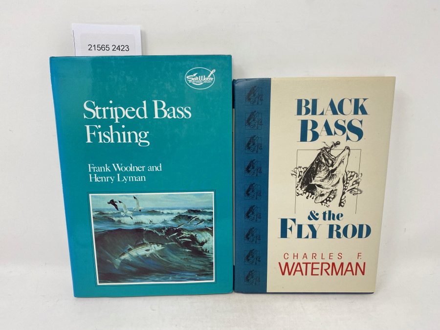 2 Bücher: Black Bass & the Fly Rod, Charles F. Waterman, 1993; Striped Bass Fishing, Frank Woolner and Henry Lyman, 1983