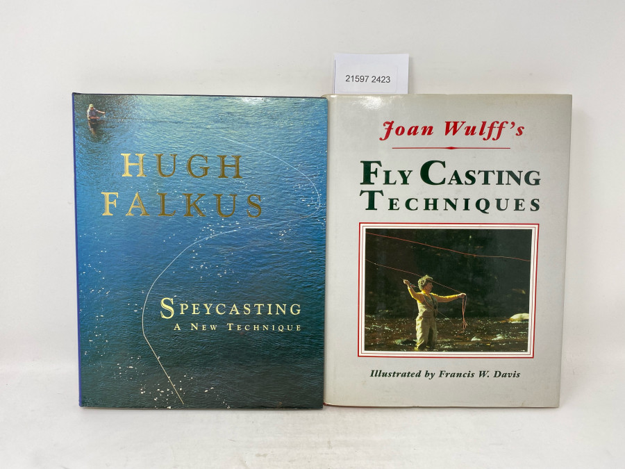2 Bücher: Fly Casting Techniques, Joan Wulff, Illustrated by Francis W. Davies, 1987; Speycasting A New Technique, Hugh Falkus, 1994