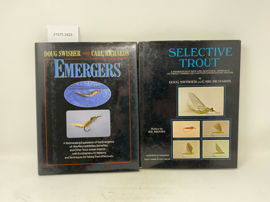 2 Bücher: Emergers, Doug Swisher and Carl Richards, 1991; Selective Trout, Doug Swisher and Carl Richards, Preface by Joe Brooks, 1971