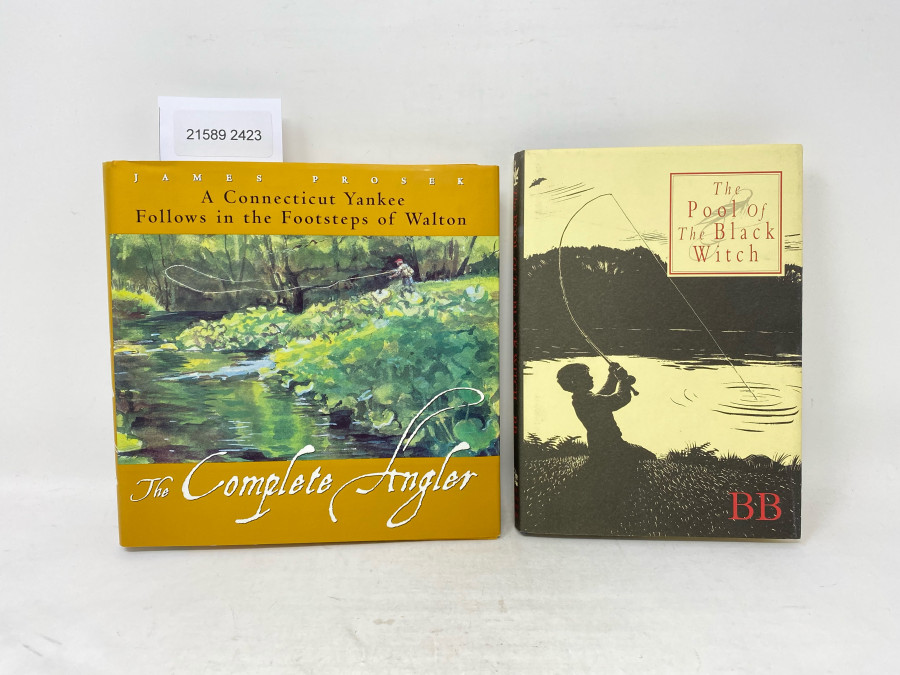 2 Bücher: The Pool of The Black Witch, Denys Watkins-Pitchford, 2002; The Complete Angler, James Prosek, A Connecticut Yankee Follows in the Footsteps of Walton, 1975