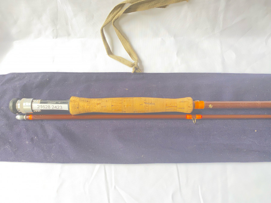 Fliegenrute, Hardy Jet, 2tlg., 245cm, #6, Handteil reapariert, Futteral