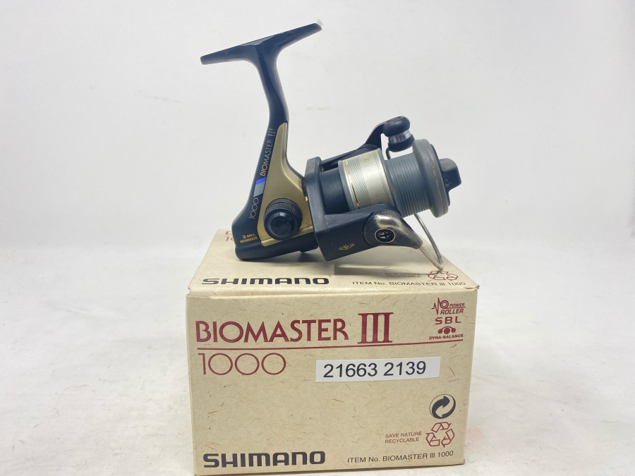 Stationärrolle, Shimano Biomaster III, 1000, leichte Gebrauchsspuren, im Karton