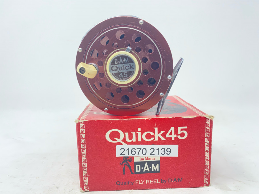 Fliegenrolle, DAM Quick 45, technisch gut, Gebrauchsspuren, im Karton