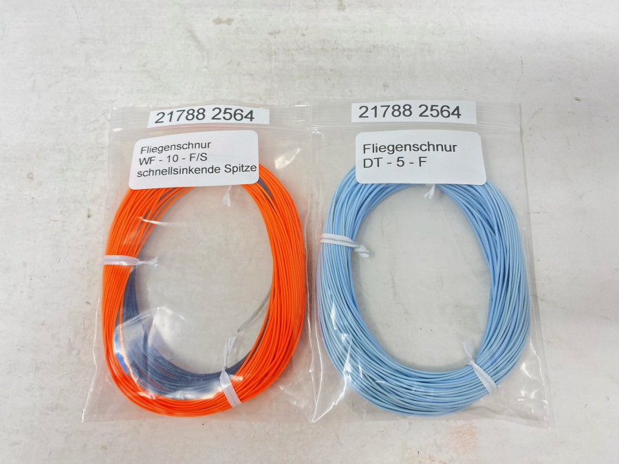 2 Fliegenschnüre, gebraucht, DT - 5 - F und WF - 10 - F/S, schnellsinkende Spitze, Qualität in Ordnung