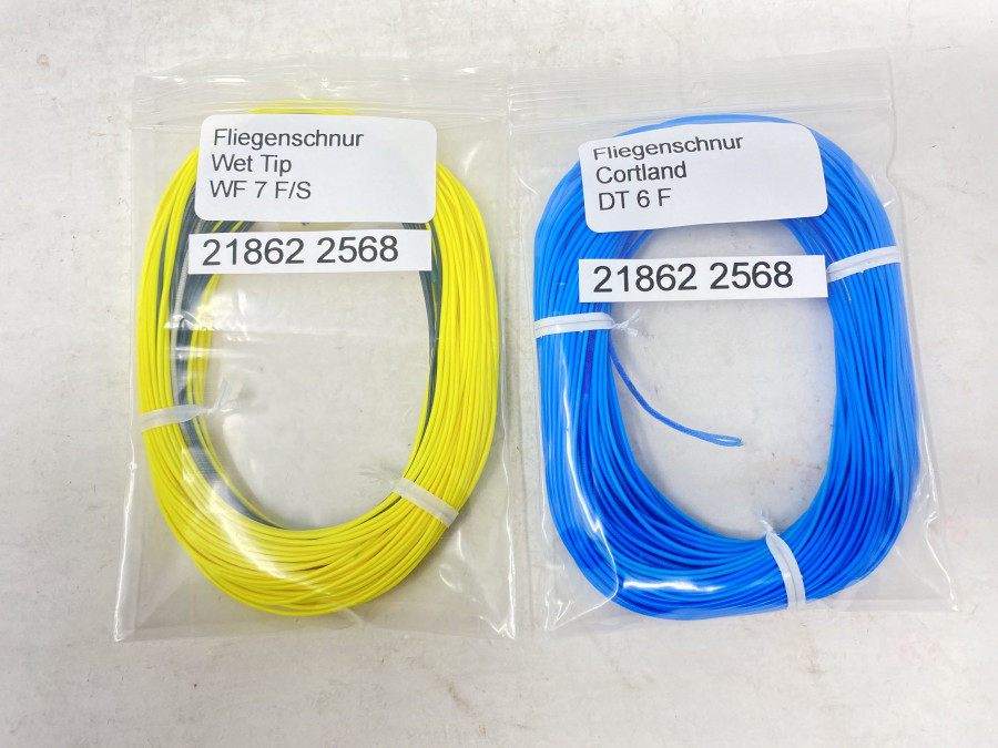 2 Fliegenschnüre: Cortland DT 6 F und Wet Tip WF 7 F/S, wenig gefischt