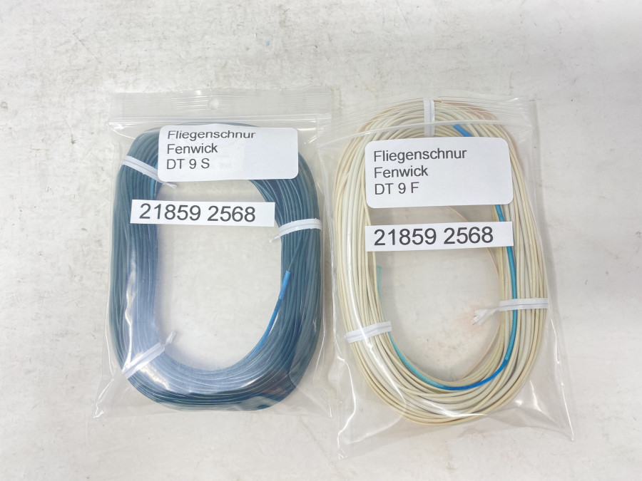 2 Fliegenschnüre: Fenwick DT 9 F und Fenwick DT 9 S, wenig gefischt