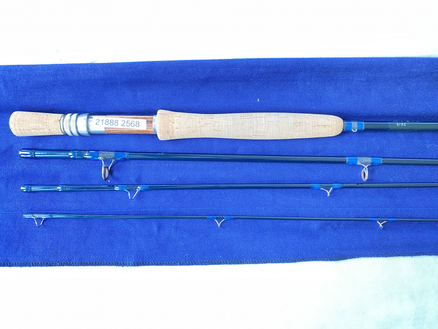 Fliegenrute, Blank Powell Legacy Light aufgebaut, 4tlg., 9.6 ft., #7-8, Futteral, sehr guter Zustand