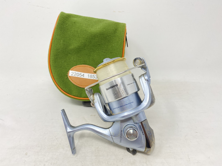 Stationärrolle Shimano Technium 4000 FA, mit Schnur, sehr guter Zustand, Rollentasche