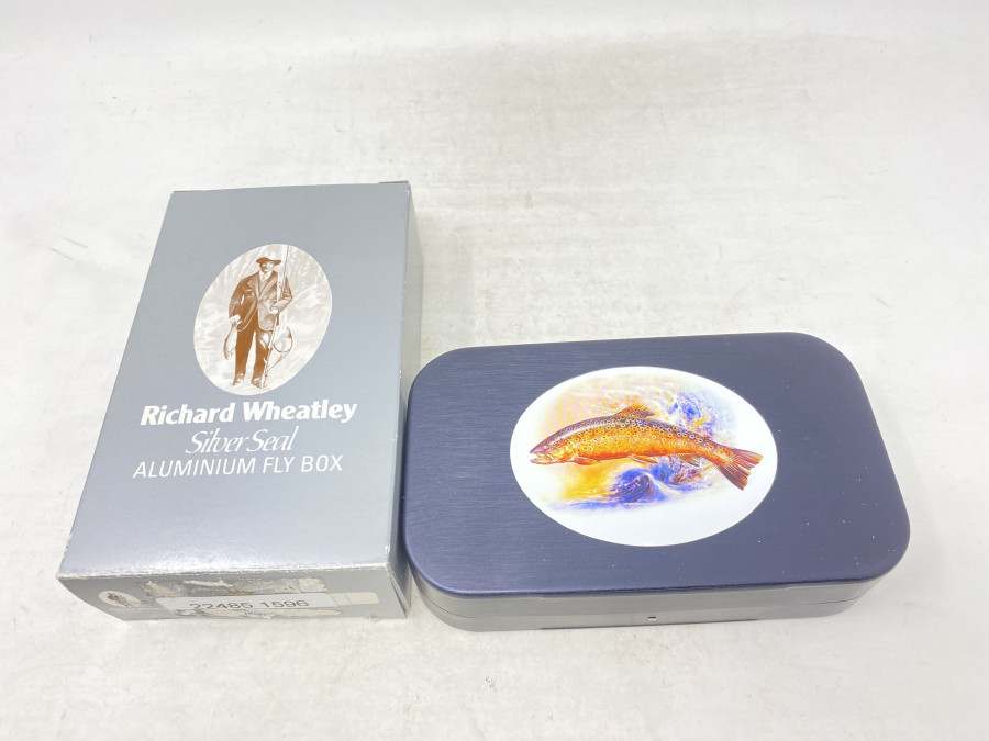 Aluminum Fliegenbox, Forelle, Richard Wheatley, Schaumstoffeinlage beidseitig, 155x90x36cm, neu