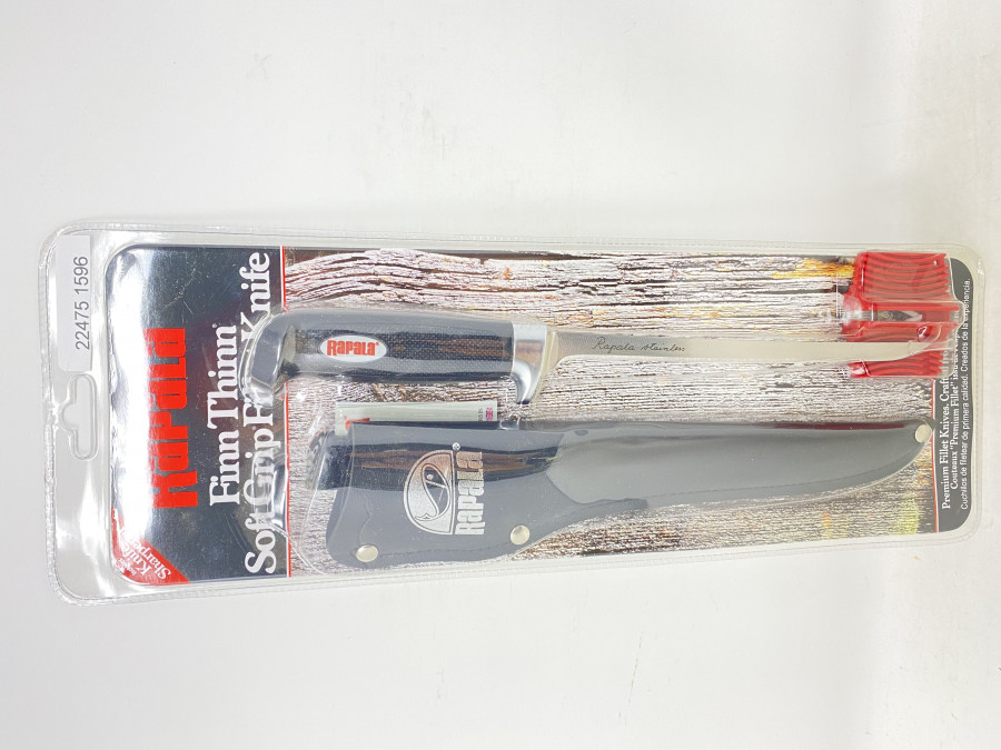 Rapala Premium Filetiermesser, stainless, Klingenlänge 185mm, Klingenschärfer, Kunstlederscheide, neu