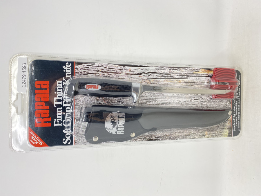 Rapala Premium Filetiermesser, stainless, Klingenlänge 185mm, Klingenschärfer, Kunstlederscheide, neu