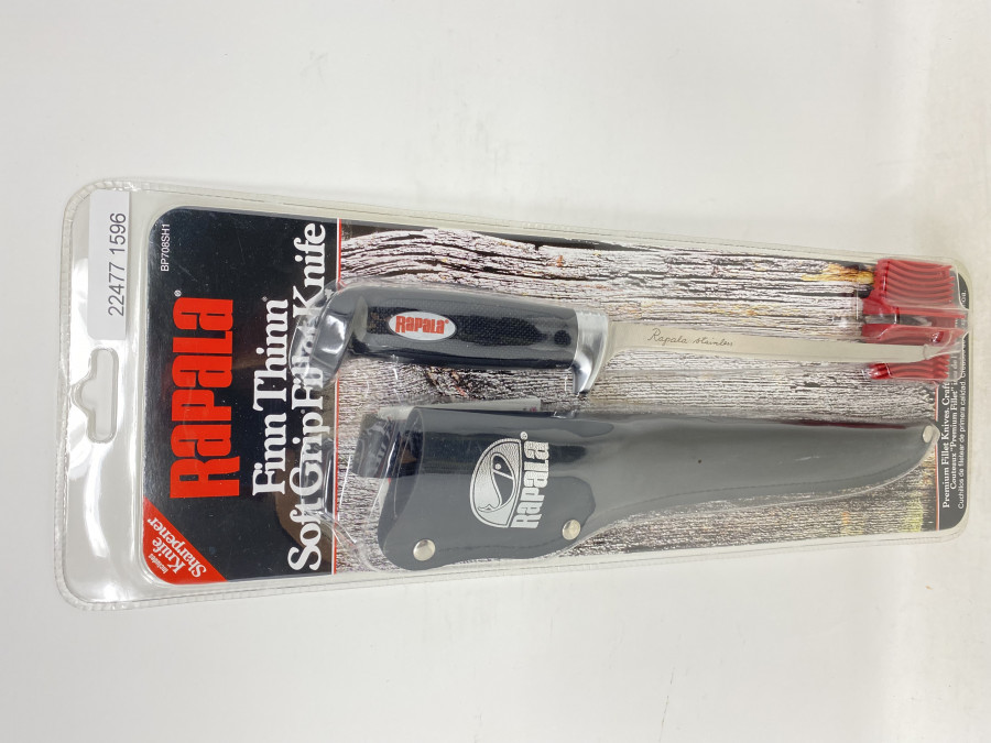 Rapala Premium Filetiermesser, stainless, Klingenlänge 185mm, Klingenschärfer, Kunstlederscheide, neu